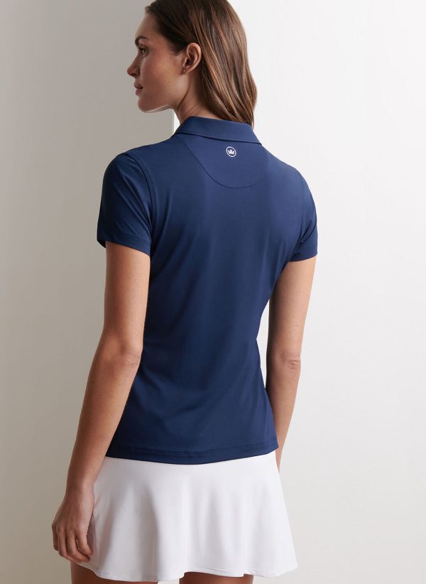Peter Millar Women's Short Sleeve Button Polo - Med egen logotyp - Bild 7