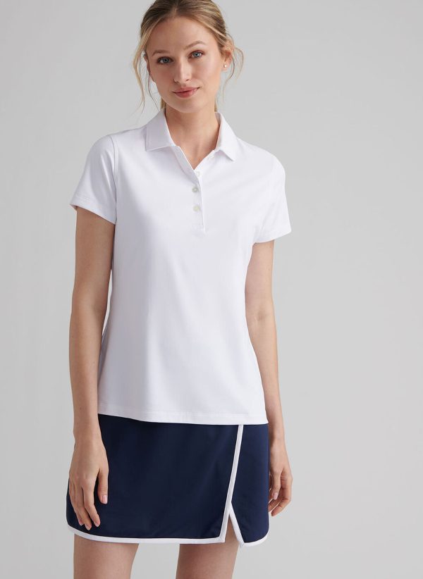 Peter Millar Women's Short Sleeve Button Polo - Med egen logotyp - Bild 10