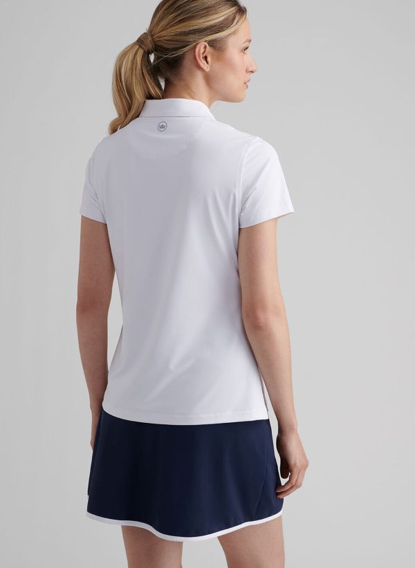 Peter Millar Women's Short Sleeve Button Polo - Med egen logotyp - Bild 11